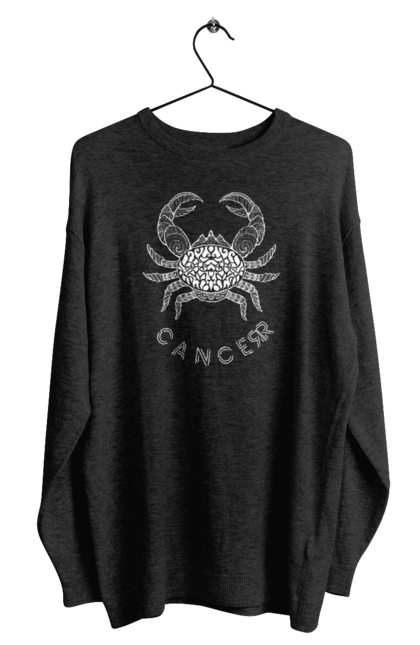 Men`s sweatshirt with prints Zodiac Cancer. Cancer, constellation, horoscope, sign, zodiac, zodiac sign. 2070702