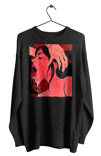 Світшот чоловічий з принтом "Дівчина Смокче Зі Слиною". Секс, смоктати. 2070702