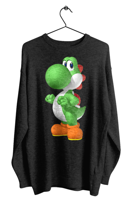 Світшот чоловічий з принтом "Маріо Йоші". Nintendo, super mario world, yoshi, динозавр, ігри, маріо, нінтендо, персонаж. futbolka.stylus.ua
