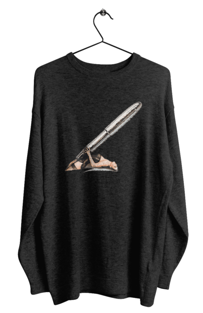 Світшот чоловічий з принтом "Великий Патрон". Дівчина, куля, патрон. 2070702