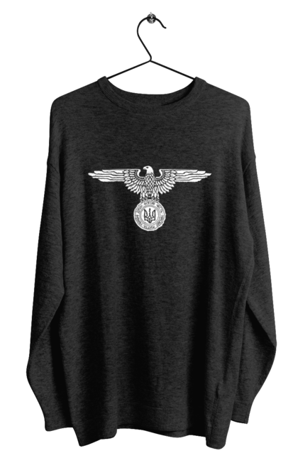 Світшот чоловічий з принтом "Тризуб і Орел". Герб, герб україни, орел, патріотичне, україна, українська символіка, українське. 2070702