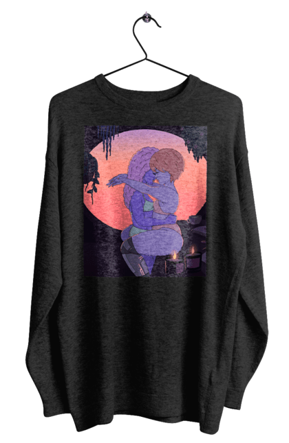 Світшот чоловічий з принтом "Фіолетові Дівчата Обіймаються". Захід, обійми. 2070702