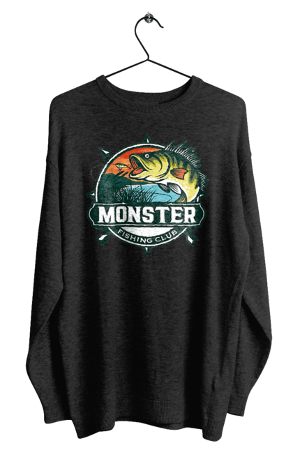 Світшот чоловічий з принтом "Рибальський клуб". Відпочинок, рибак, рибальський клуб, хоббі. 2070702