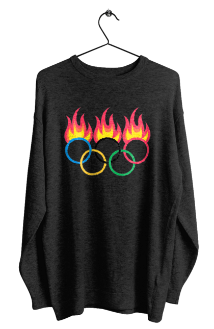 Світшот чоловічий з принтом "Олімпійські Ігри Вогонь". Вогонь, олімпійські ігри. CustomPrint.market