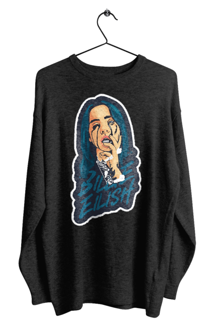 Світшот чоловічий з принтом "Billie Eilish". Активістка, біллі айліш, мизукант, права, співачка, тварини. 2070702