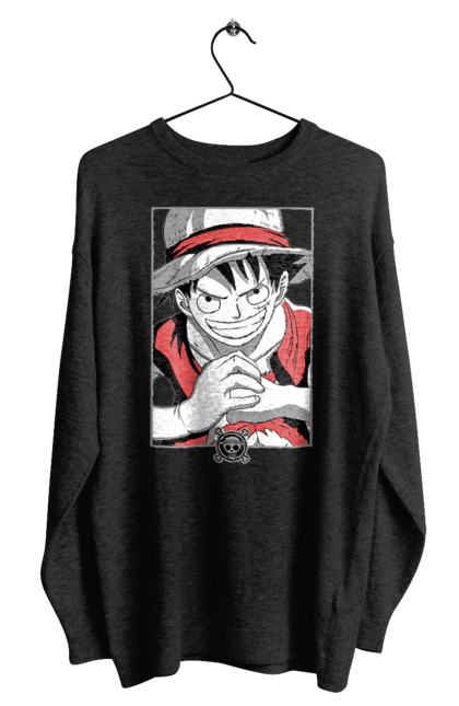 Men's sweatshirt with prints One Piece Luffy. Anime, luffy, manga, monkey de luffy, one piece, pirates. 2070702