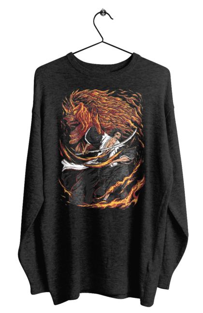 Men's sweatshirt with prints Bleach Kenpachi Zaraki. Anime, bleach, gotei thirteen, kenpachi, kenpachi zaraki, manga. 2070702