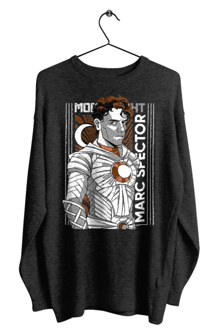 Men's sweatshirt with prints Moon Knight. Marc spector, marvel, mcu, moon knight, series, steven grant, tv show. 2070702