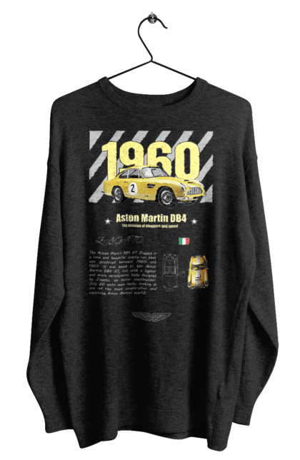 Men's sweatshirt with prints Aston Martin DB4. Aston martin, auto, automobile, car, db4, race, sport, sport car. 2070702