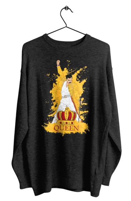 Men's sweatshirt with prints Freddie Mercury. Freddie mercury, lettering, music, queen, rock, rock band. 2070702