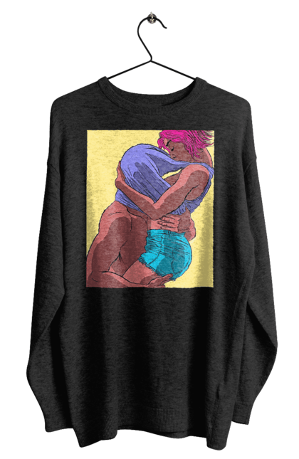 Світшот чоловічий з принтом "Чоловік Під Майкою У Дівчата". Пристрасть, сиськи. 2070702