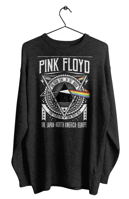 Світшот чоловічий з принтом "Pink Floyd". Pink floyd, альбом, музика, пінк флойд, рок, рок група, темний бік місяця. futbolka.stylus.ua