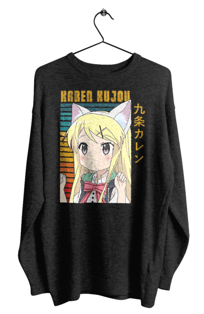 Men's sweatshirt with prints Kiniro Mosaic Karen Kujo. Anime, gold mosaic, karen, karen kujo, kiniro mosaic, kinmoza, manga. 2070702