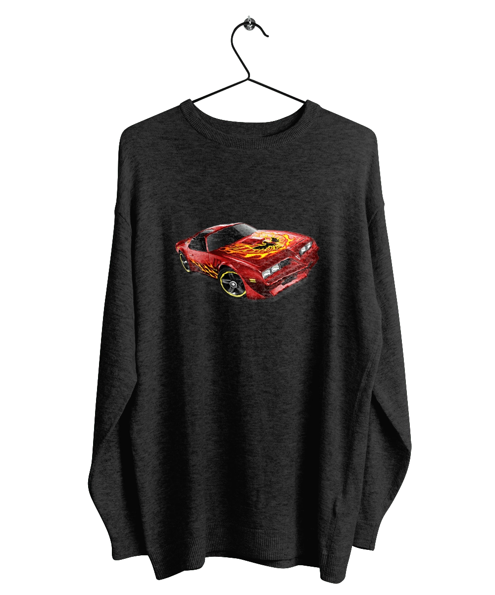 The car is red, high speed