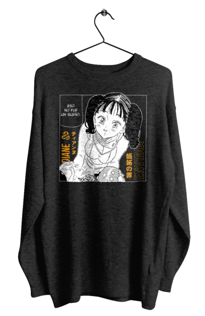 Men's sweatshirt with prints Seven Deadly Sins Diane. Adventures, anime, comedy, diana, diane, fantasy, manga, seven deadly sins. 2070702
