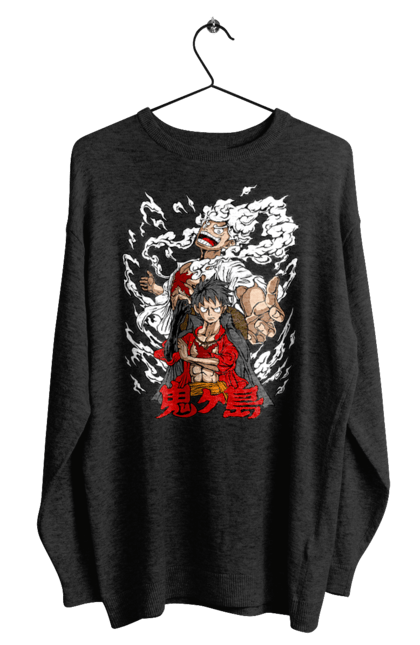 Men's sweatshirt with prints One Piece Luffy. Anime, luffy, manga, monkey de luffy, one piece, pirates. 2070702