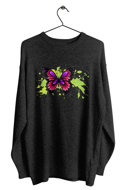 Men`s sweatshirt with prints Pink Butterfly. Butterfly. 2070702