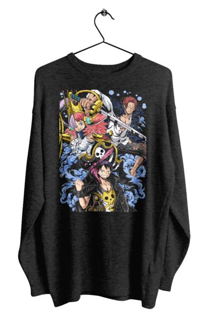 Men's sweatshirt with prints One Piece Luffy. Anime, luffy, manga, monkey de luffy, one piece, pirates. 2070702