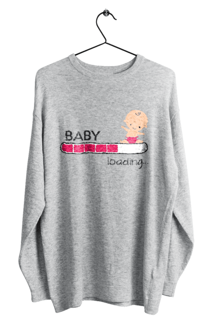 Світшот чоловічий з принтом "Завантаження дитини". Baby loading, беременна, беременность, для беременных, для вагітних, завантаження дитини, загрузка ребенка. futbolka.stylus.ua