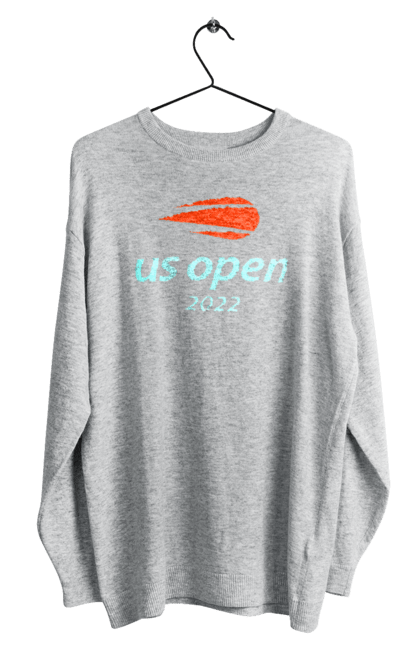 Світшот чоловічий з принтом "Тенісний турнір US Open 2022". Великий теніс, відкритий чемпіонат, гравці, м`яч, нью йорк, призовий фонд, ракетка, турнір на ґрунті, хард, чемпіонат америки. aslan
