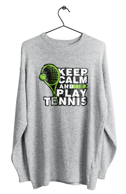 Світшот чоловічий з принтом "Keep Calm And Play Tennis". Keep calm, великий теніс, зберігай спокій, спорт, теніс, тенніс. futbolka.stylus.ua