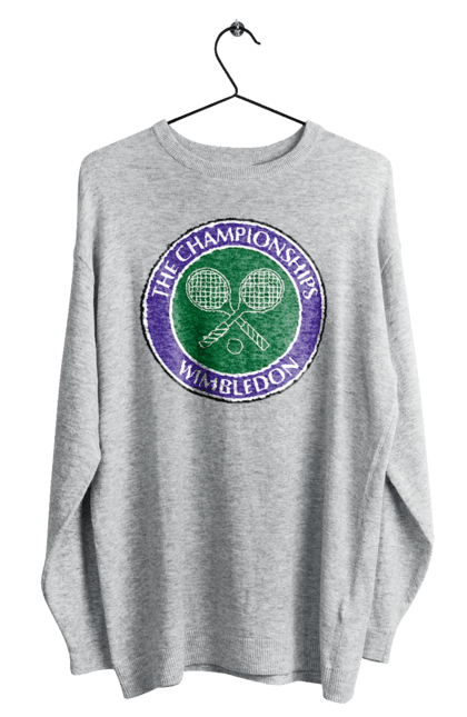 Світшот чоловічий з принтом "Wimbledon тенісний турнір". Великий теніс, велокобритання, гравці, лондон, м`яч, призовий фонд, ракетка, спонсор, турнір на траві, турнірна сітка. aslan