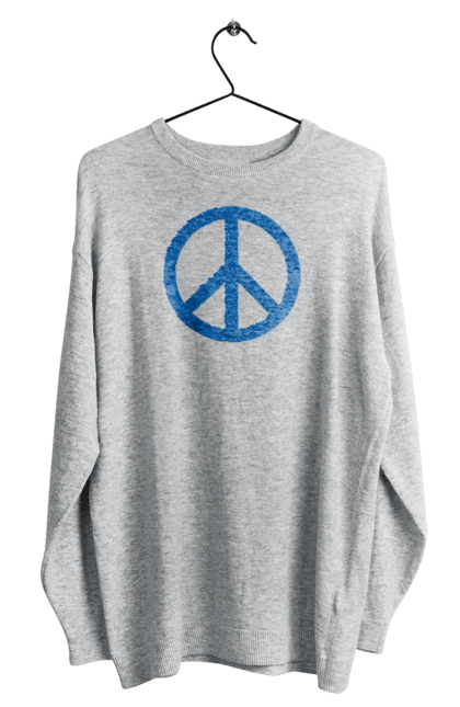 Світшот чоловічий з принтом "Знак міжнародного руху за мир та роззброєння". Антивоєнний рух, війна, знак, мир, озброєння, пацифізм, пацифік, символ, хіпі. KRUTO.  Магазин популярних футболок