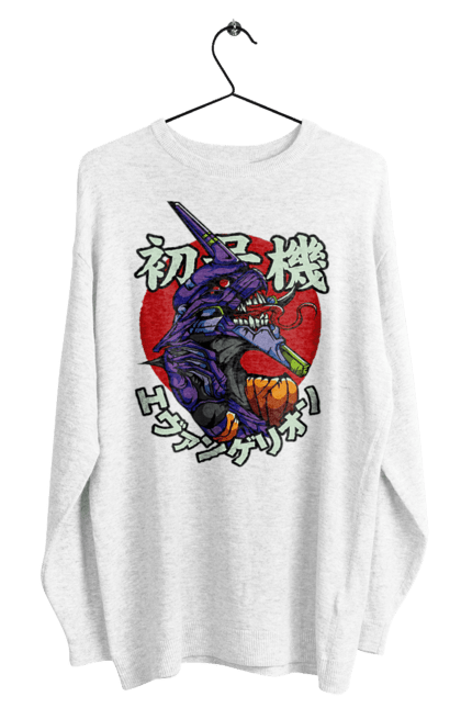 Men's sweatshirt with prints Evangelion. Angel, anime, eva 01, evangelion, manga, neon genesis evangelion, shinji. 2070702