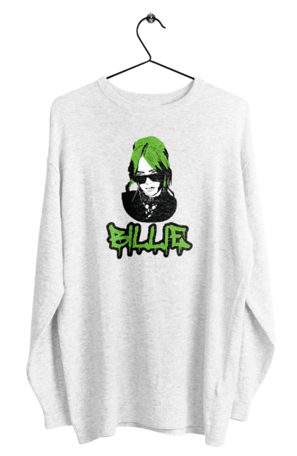 Світшот чоловічий з принтом "Billie Eilish". Активістка, біллі айліш, мизукант, права, співачка, тварини. 2070702