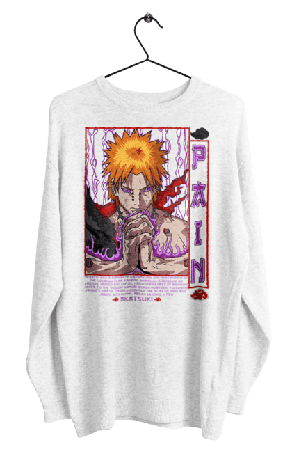 Men's sweatshirt with prints Naruto Yahiko. Akatsuki, anime, character, manga, naruto, ninja, pain, tv series, yahiko. 2070702