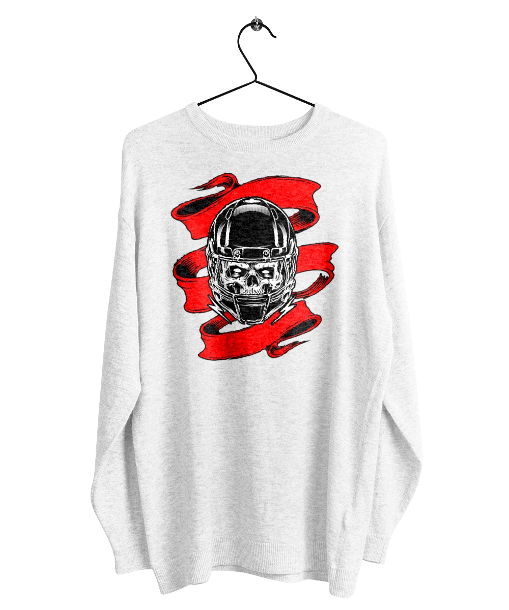 Skull in a motorcycle helmet