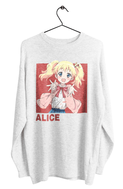 Men's sweatshirt with prints Kiniro Mosaic Alice Cartelet. Alice, alice cartelet, anime, gold mosaic, kiniro mosaic, kinmoza, manga. 2070702