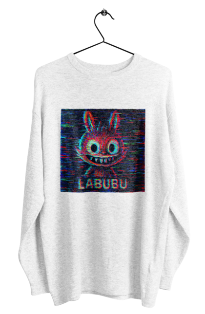 Світшот чоловічий з принтом "Лабубу". Crt, rgb, глітч, кіберпанк, лабубу, пікселі, ретро, спотворення, цифрове мистецтво, шум. 2070702