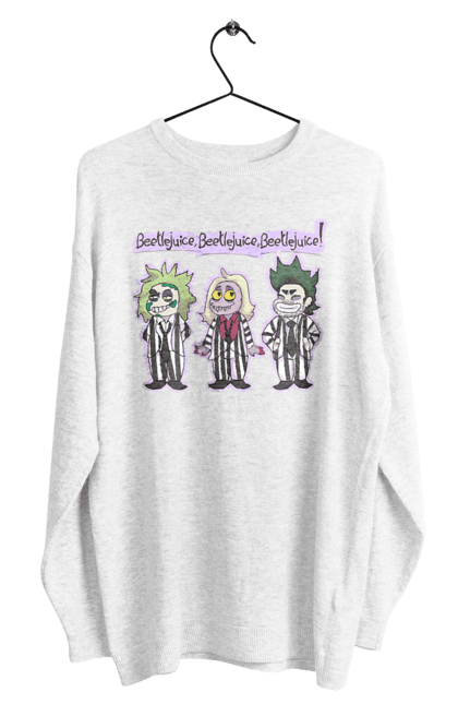 Men's sweatshirt with prints Beetlejuice. Beetlejuice, comedy, ghost, horror, movie, tim burton, warner bros. 2070702