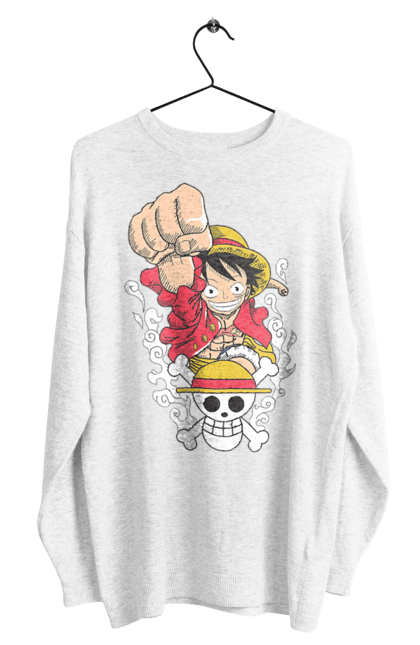 Men's sweatshirt with prints One Piece Luffy. Anime, luffy, manga, monkey de luffy, one piece, pirates. 2070702