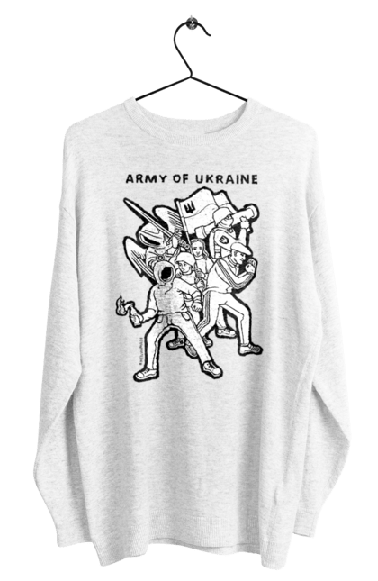 Світшот чоловічий з принтом "Army of Ukraine". Война, патриот, символіка, ссу, украина. Neivanmade