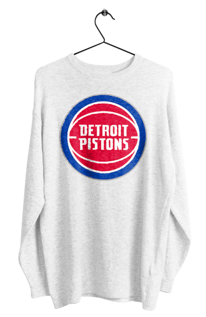 Світшот чоловічий з принтом "Detroit Pistons". Баскетбол, нба, спорт, супергліга. CustomPrint.market