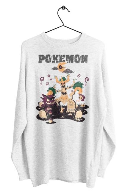 Men's sweatshirt with prints Pokemon. Anime, fushigibana, games, gengar, nintendo, pokemon, pokemon go. 2070702