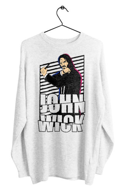 Men's sweatshirt with prints John Wick. Action movie, john wick, keanu reeves, killer, movie. 2070702