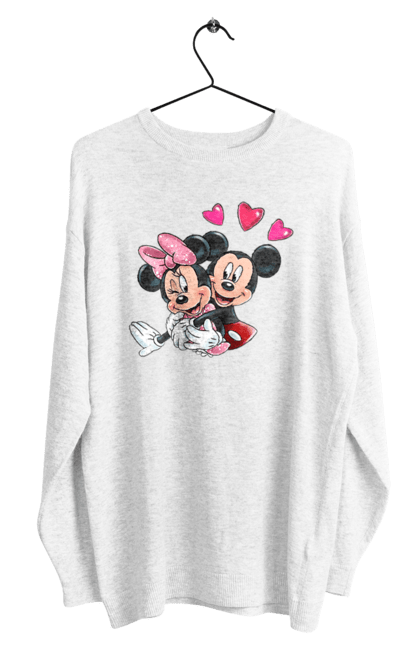 Світшот чоловічий з принтом "Міккі Маус та Мінні Маус". Mickey mouse, minnie mouse, дісней, міккі, міккі маус, мінні маус, мультфільм. 2070702