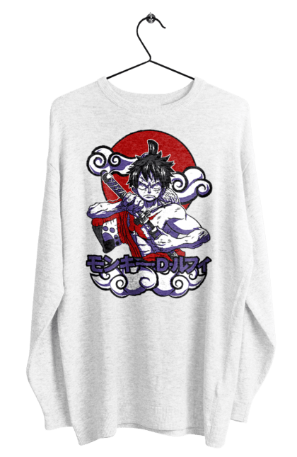 Men's sweatshirt with prints One Piece Luffy. Anime, luffy, manga, monkey de luffy, one piece, pirates. 2070702