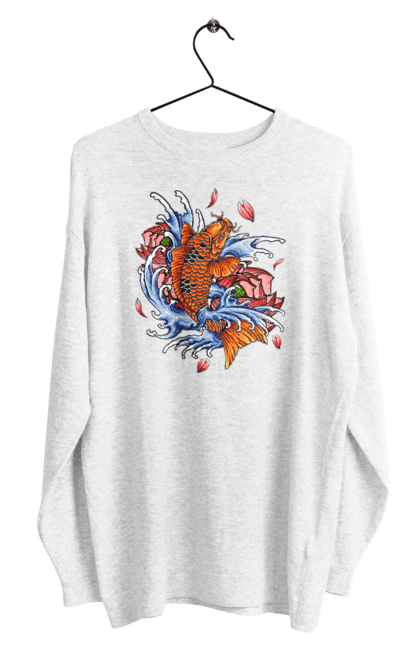 Світшот чоловічий з принтом "Риба і хвилі". Ryba, квітка, хвиля. 2070702