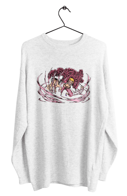 Men's sweatshirt with prints One Piece Donquixote Doflamingo. Anime, donquixote doflamingo, heavenly yaksha, manga, one piece, straw hat pirates. 2070702