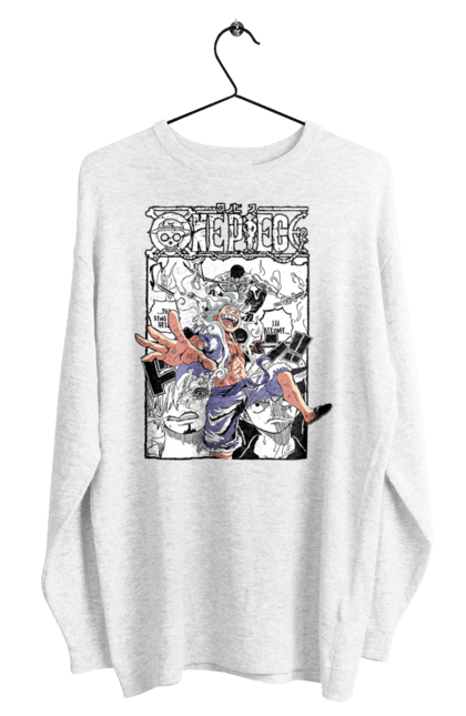 Men's sweatshirt with prints One Piece Luffy. Anime, luffy, manga, monkey de luffy, one piece, pirates. 2070702