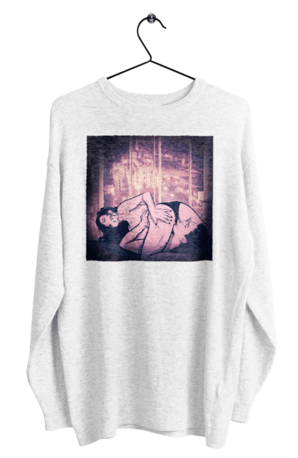 Світшот чоловічий з принтом "Дорослі Ігри На Тлі Міста". Гола, кохання, лизати, трусики. 2070702