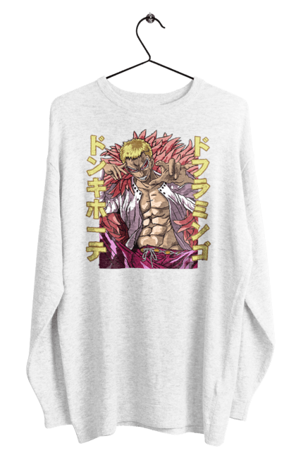 Men's sweatshirt with prints One Piece Donquixote Doflamingo. Anime, donquixote doflamingo, heavenly yaksha, manga, one piece, straw hat pirates. 2070702