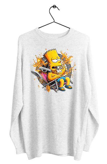 Men's sweatshirt with prints Bart Simpson Versace. Bart, cartoon, serial, simpson, versace. 2070702