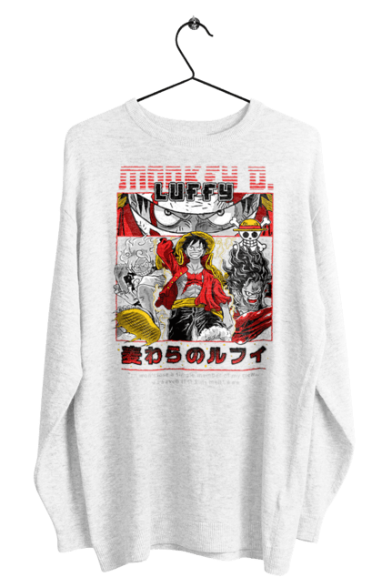 Men's sweatshirt with prints One Piece Luffy. Anime, luffy, manga, monkey de luffy, one piece, pirates. 2070702