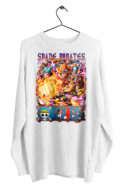 Men's sweatshirt with prints One Piece Portgas D. Ace. Anime, fire fist, gol d. ace, manga, one piece, portgas d. ace, straw hat pirates. 2070702