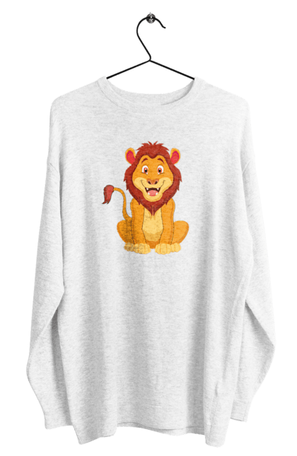 Світшот чоловічий з принтом "Король Лев". Дитячий, лев, левеня, мультфілм, подарунок. CustomPrint.market